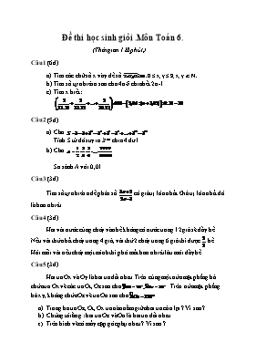 Đề thi học sinh giỏi Môn Toán 6 (Thời gian 120 phút)